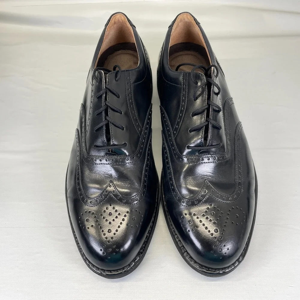 Rockport Dressports Oxford Shoes Mens Size 10 Wide Black Leather Wingtip Brogue